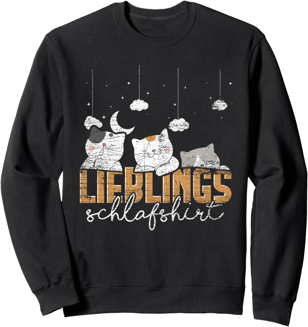 Langschläfer Haustier Nachteule Katze Lieblings Schlafshirt Sweatshirt