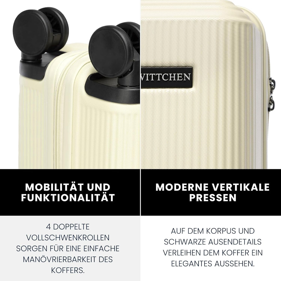 WITTCHEN Stripes Line | Kabinenkoffer 55 × 39 × 20 cm (M) | Hartschale ABS handgepäck Koffer 36 l, 4