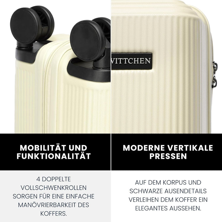 WITTCHEN Stripes Line | Kabinenkoffer 55 × 39 × 20 cm (M) | Hartschale ABS handgepäck Koffer 36 l, 4