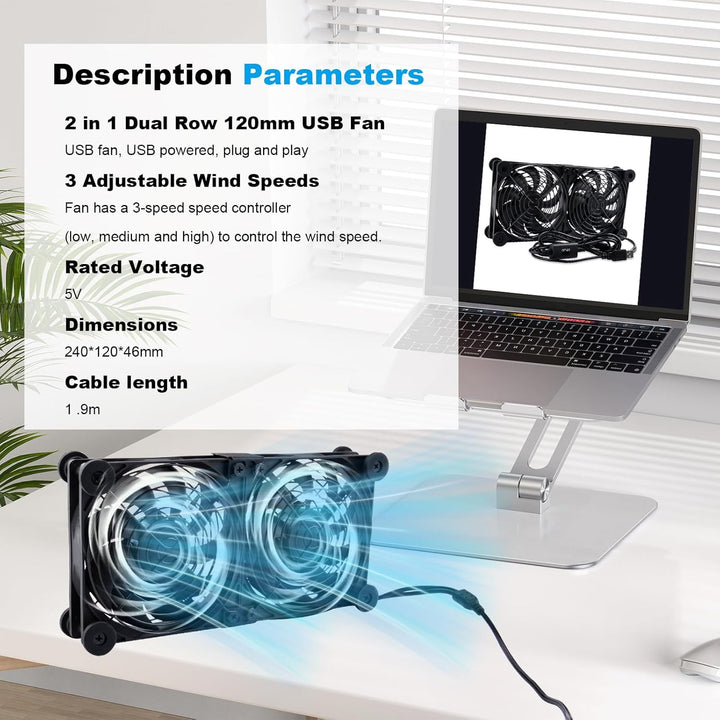 NewHail 2 in 1 Leiser Dual Router Lüfter kühler 120 mm mit 3 Grad Geschwindigkeitsregler (L/M/H), DC