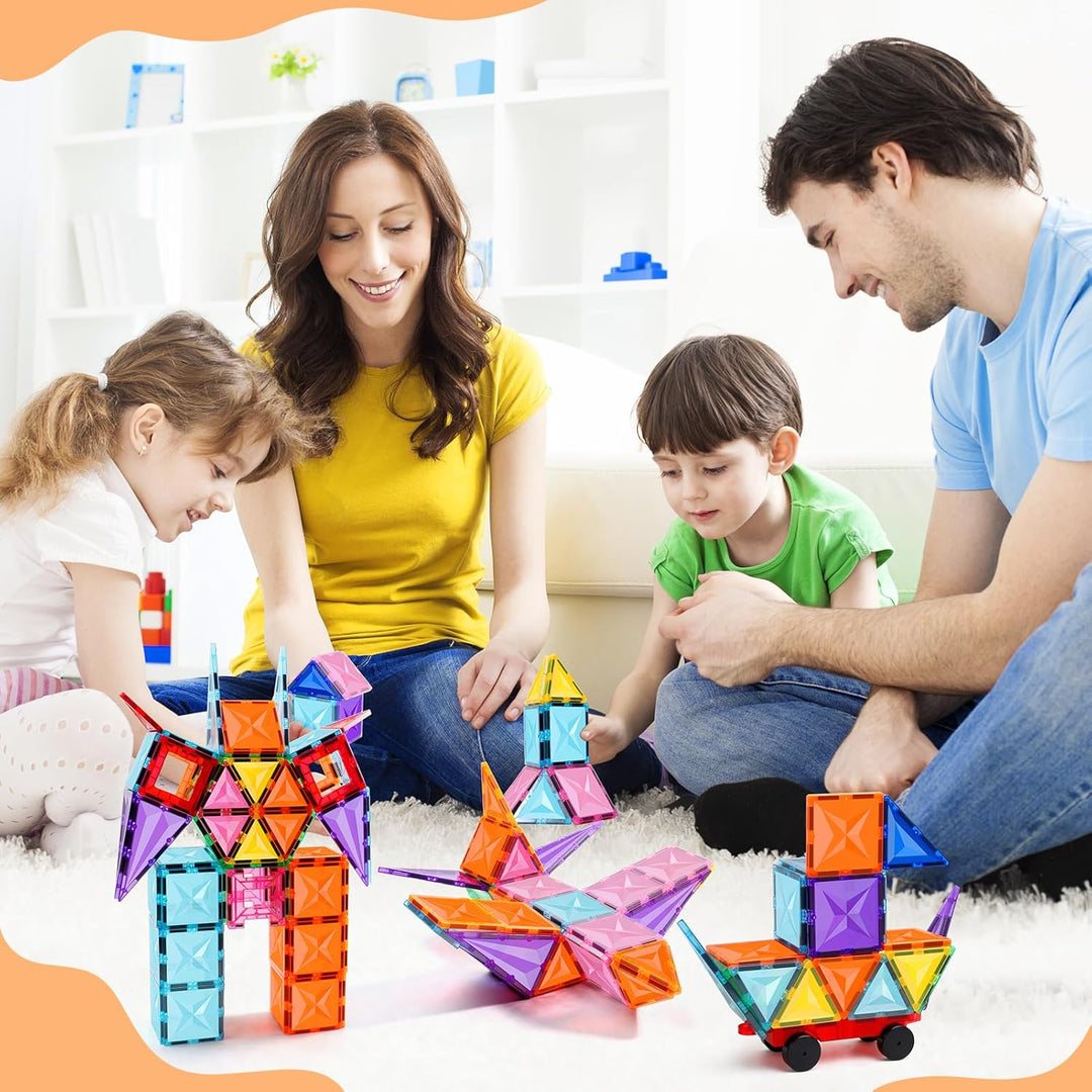 Magnetbausteine, 100 STK Magnetische Bausteine für Kinder, pädagogisches Konstruktionsspielzeug mit