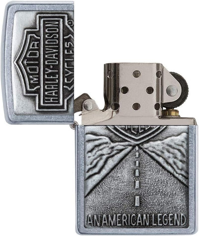 Zippo 1.330.014 Feuerzeuge Harley-Davidson American Legend Emblem - Chrom gebürstet