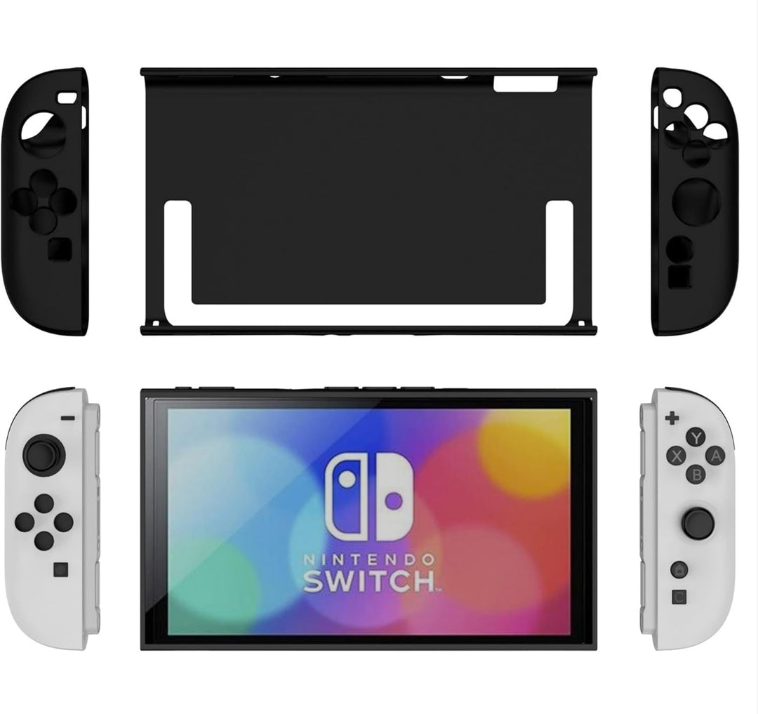GIOPUEY Hülle Kompatibel mit Nintendo Switch 2 2024 - mit Ständer - transparente PC-Abdeckung & weic