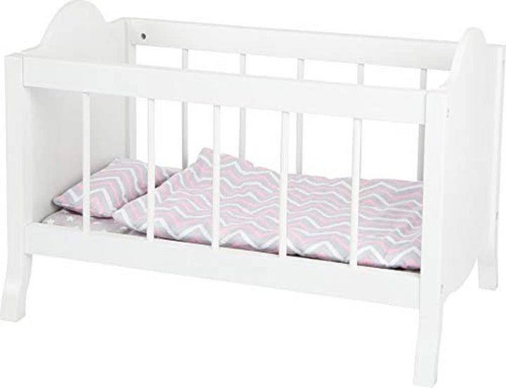 small foot Puppengitterbett aus Holz, mit weicher Matratze, Bettdecke, Kissen und Bettwäsche, ab 3 J