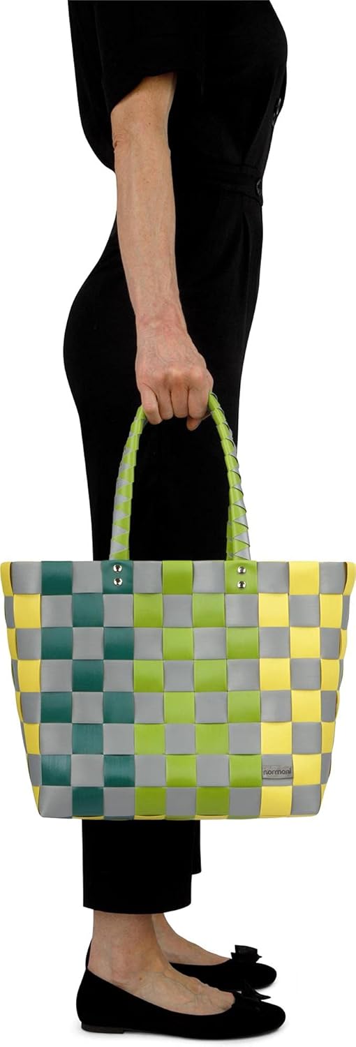 normani Einkaufstasche geflochten mit Henkeln - Tragetasche extra robust Farbe Classic/Kula Classic