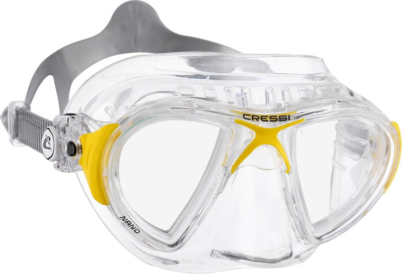 Cressi Herren Nano Taucherbrille UNI Transparent/Gelb, UNI Transparent/Gelb