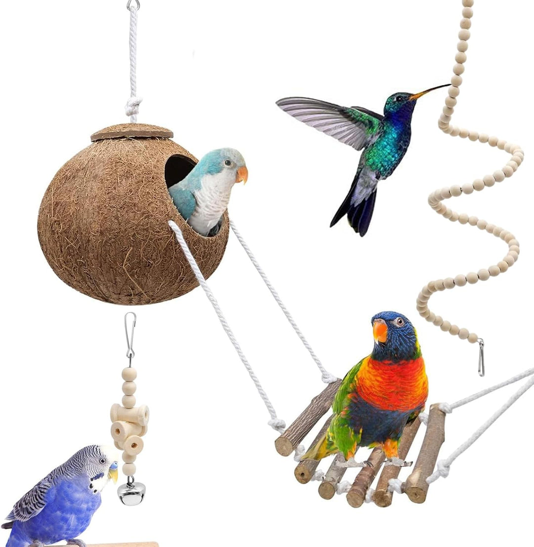 7 Stück Vogel Spielzeug, Wellensittich Zubehör, Vogelkäfig Zubehör, Vogel Spielzeug Wellensittich Sp