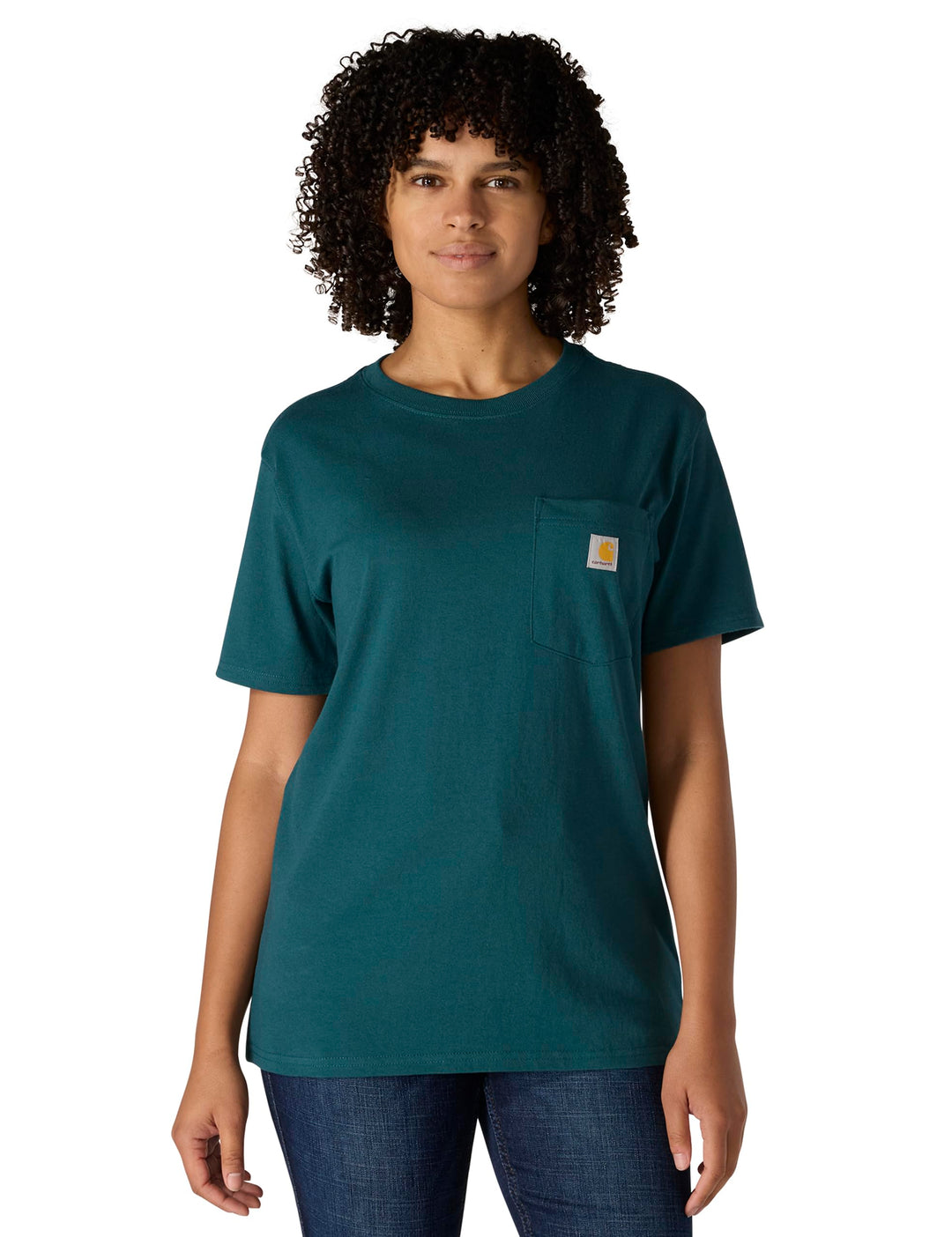 Carhartt Bekleidung Logo T-Shirt grün XS Greenstone, XS Greenstone