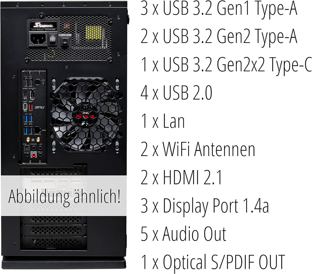 MEDION ERAZER Hunter X20 Gaming Desktop PC (Intel Core i7-13700K, 32GB RGB DDR5 RAM, 1TB SSD, GeForc