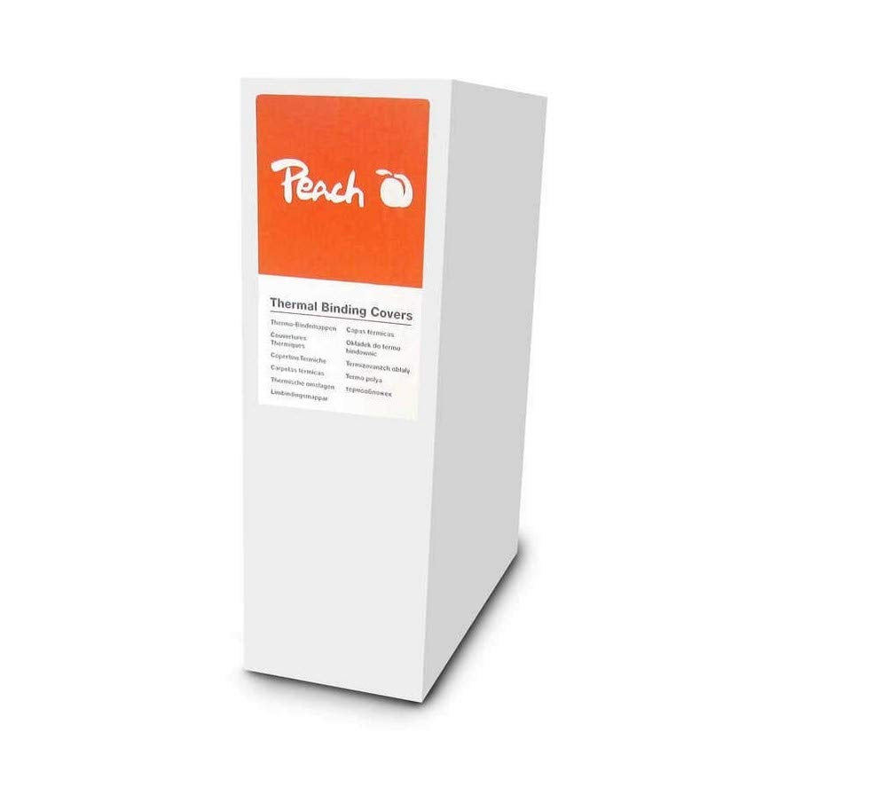 Peach PBT406-05 Thermobindemappe, A4, 60 Blätter, 80 g/m², 100 Stück, weiss 6mm / 60 Blatt weiss 100