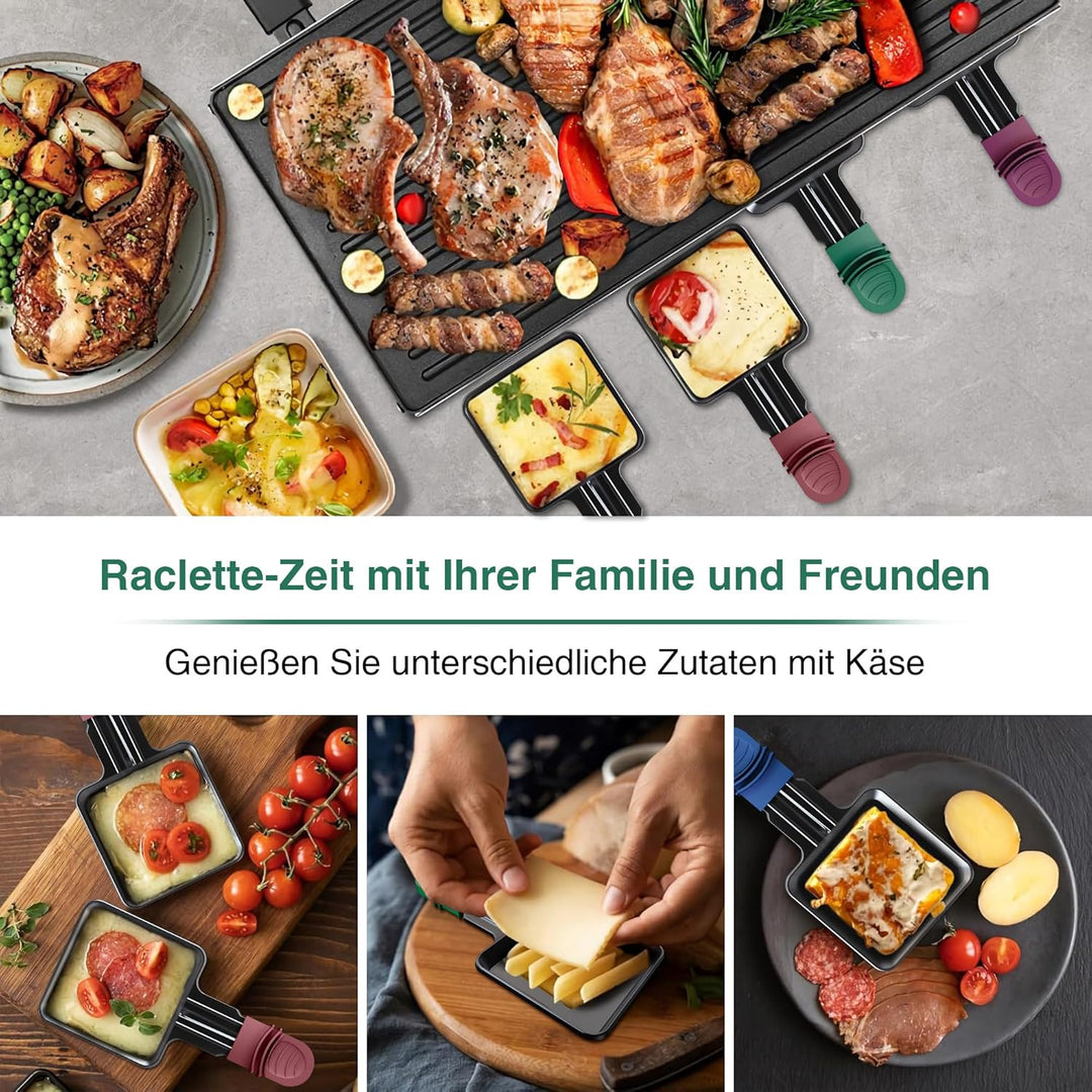 Yoassi Pfännchen für Raclette, Antihaftbeschichtet Grill Pfännchen, Viereckig Mini Raclette Grill Pf