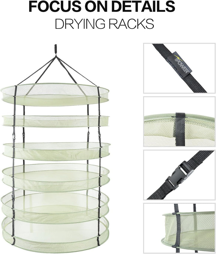 iPower Zusammenklappbares, atmungsaktives Netz-Kräuter-Abtropfgestell für Knospen und Hydrokulturpfl