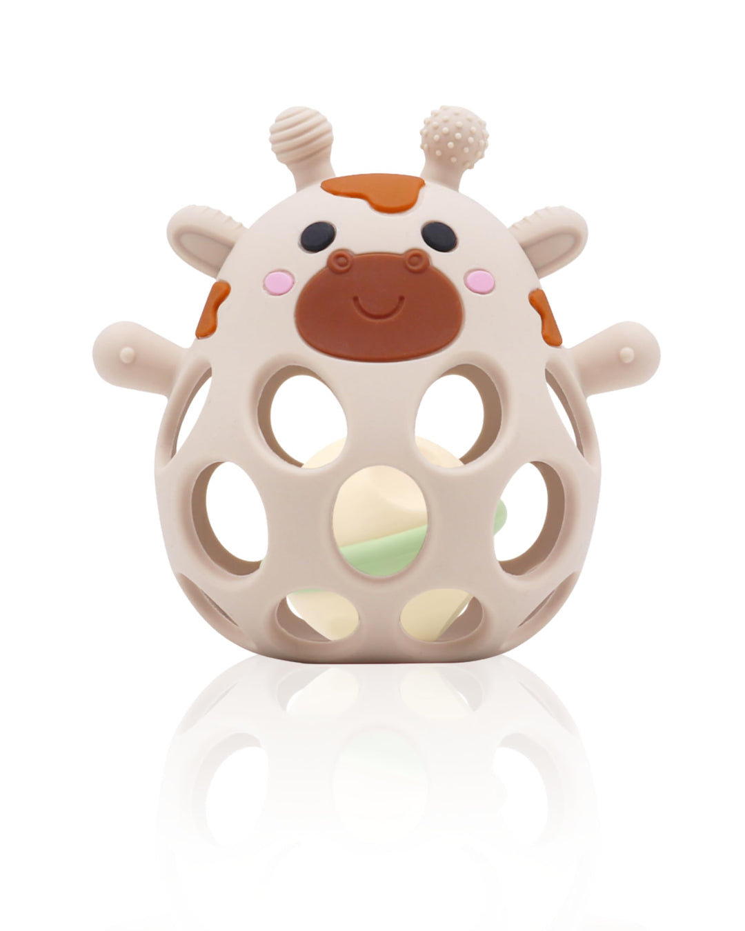 MuyPe Rassel Giraffe und Beissring für Babys (Beige), Beige