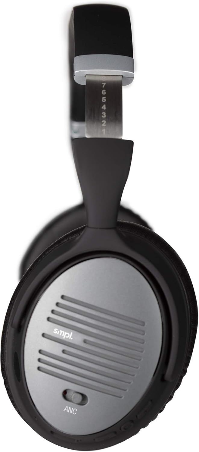 Smpl Noise Cancelling Kopfhörer - Bluetooth-Over-Ear-Kopfhörer, mit Mikrofon zum Anrufen, 16-Stunden