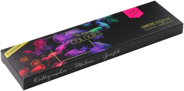 Finetec FN9000 Metallfarbkasten, 6 Premium NEON-Aquarellfarben, 6 Farben, 1 Stück (1er Pack) Klassis