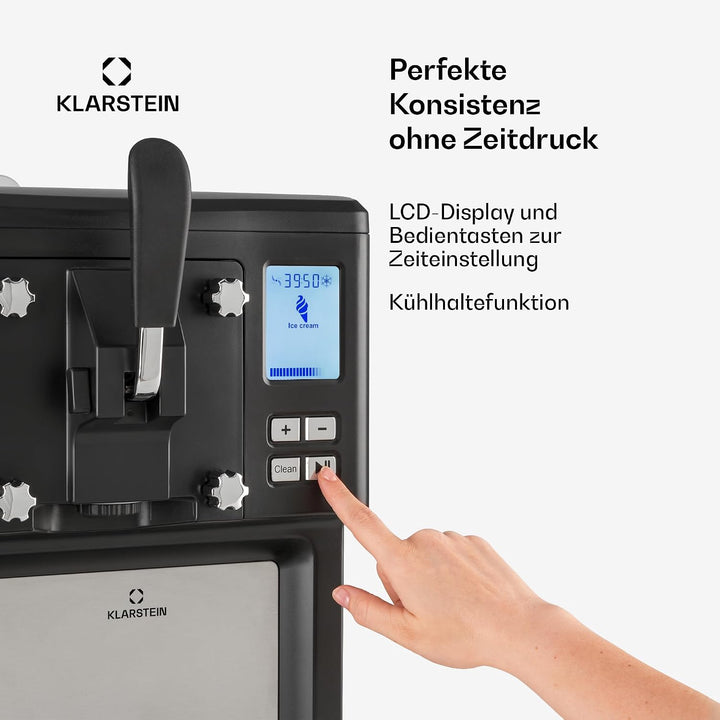 Klarstein Sweet Sundae - Eiscrememaschine, 1,5 Liter, mitselbstkühlendem Kompressor, 200 Watt, Ausga