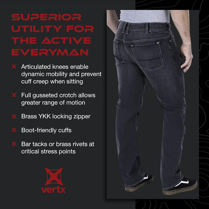Vertx Herren Freizeithose Defiance Jeans 30W / 32L Black Heart Wash, 30W / 32L Black Heart Wash