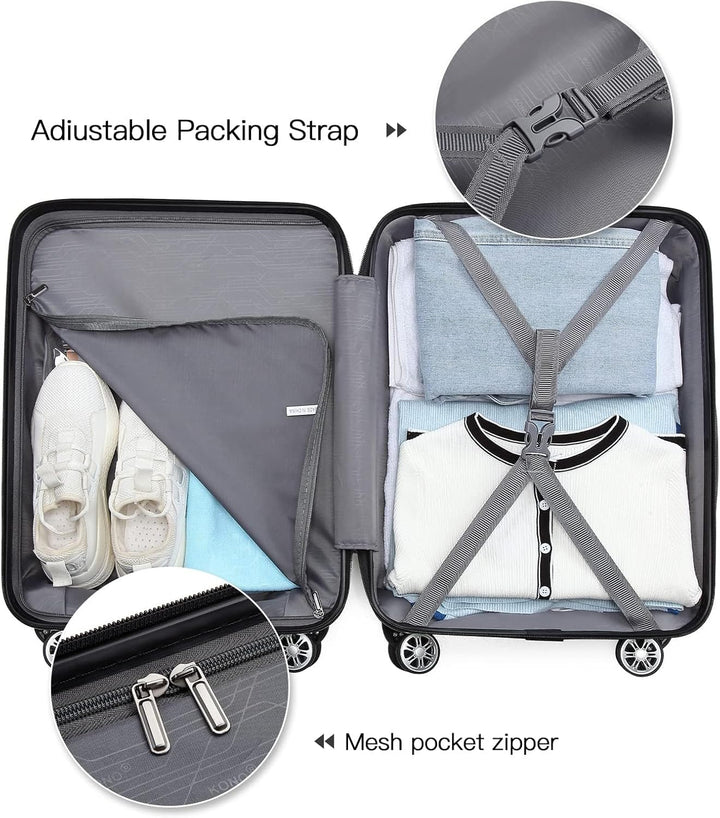 KONO Koffer Trolley Reisekoffer, M (55cm) Apfelgr&#xFC;n