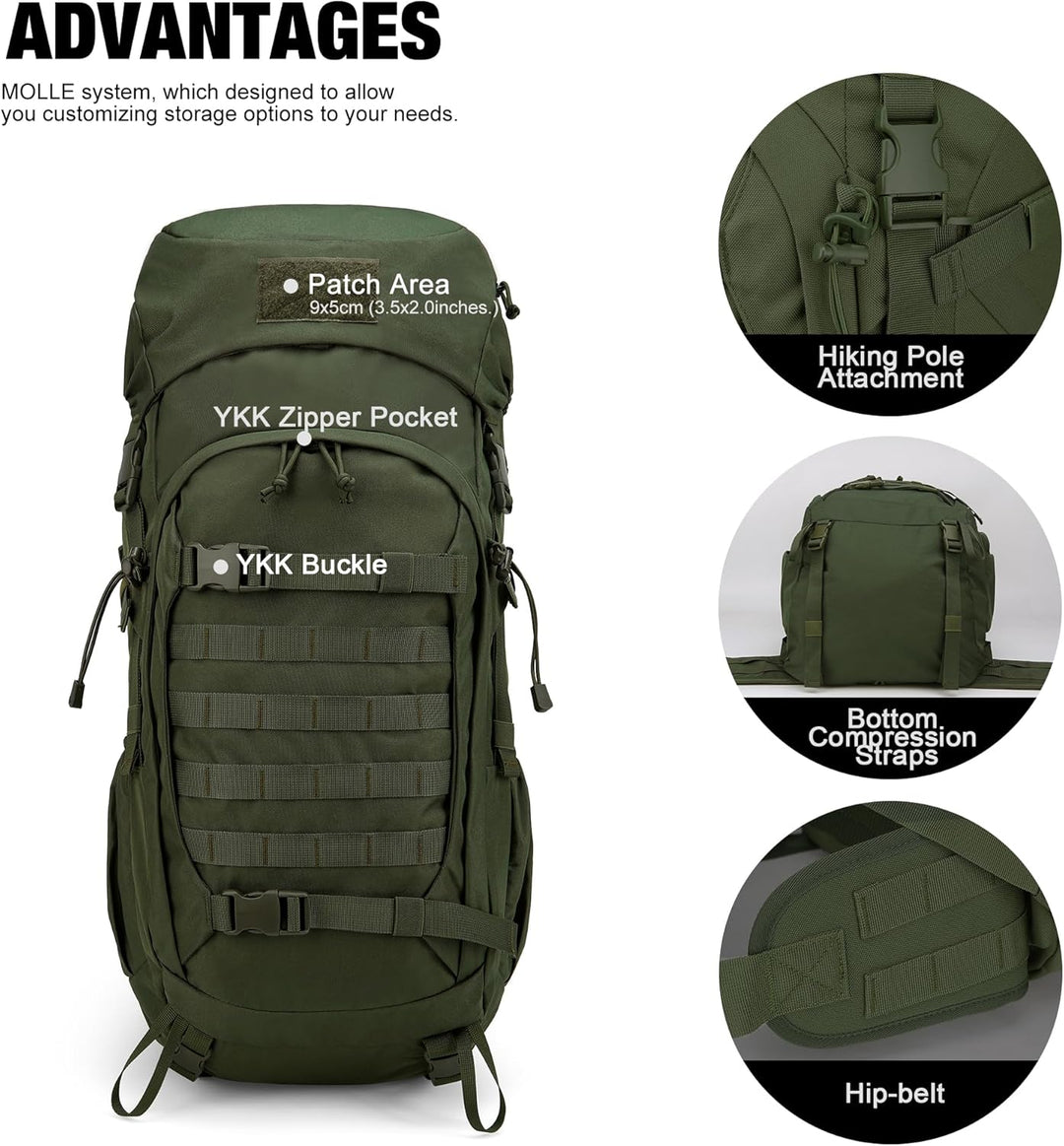 Mardingtop 50/60 Liter Erwachsene Taktischer Trekkingrucksacke Rucksack Outdoor Wanderrucksäcke 50l