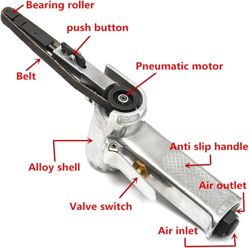 Luftbandschleifer, Bandschleifer Pneumatisches Polierwerkzeug Bandschleifer Druckluft 10mm 330mm mit