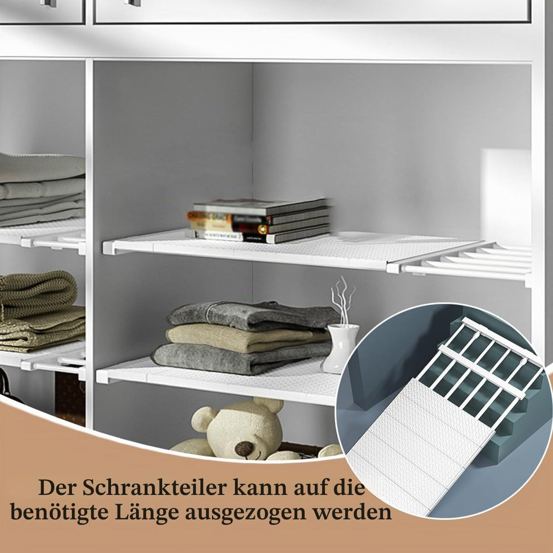 Ausziehbar Garderobensystem Regaltrenner Edelstahl-Stangen Ohne Bohren für Küche Bücherregal Kühlsch