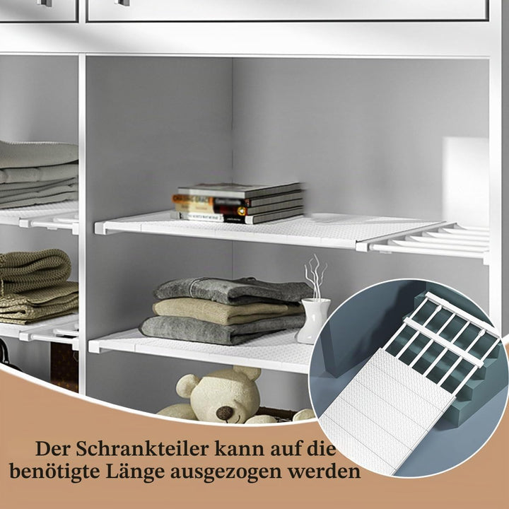 Ausziehbar Garderobensystem Regaltrenner Edelstahl-Stangen Ohne Bohren für Küche Bücherregal Kühlsch