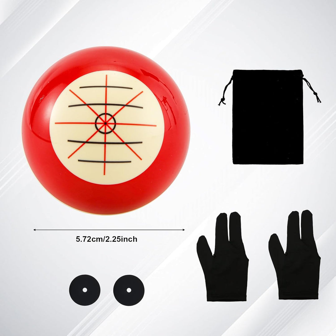 Billard Queueball Trainingsartefakt, Billard Trainingsball Billard Übungszubehör mit 3 Finger Handsc
