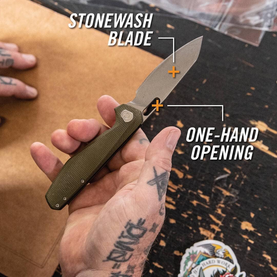 Gerber Taschenmesser mit Gürtelclip, Slimsada, Mit Micarta Griffschale und B.O.S.S. TECH Kugellager,