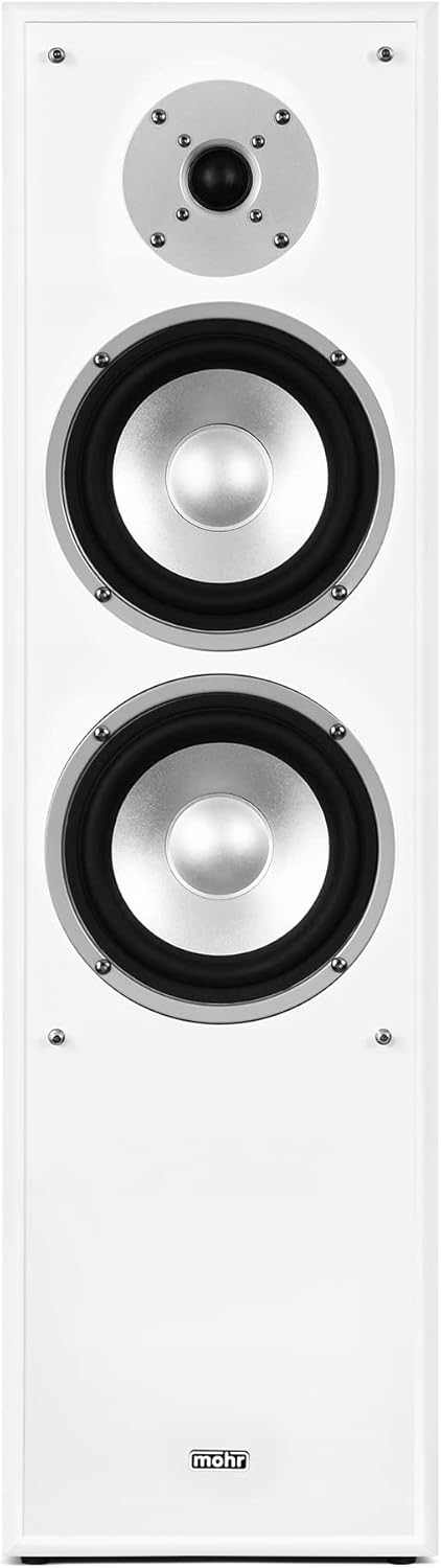 mohr 1 Paar Standlautsprecher SL10, Weiss Lautsprecherboxen, HiFi Klang zum günstigen Preis, weiss