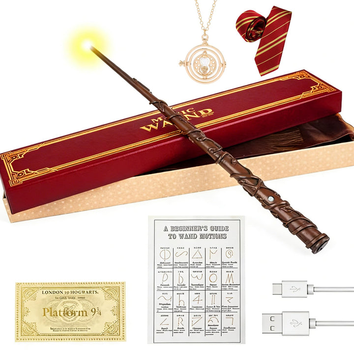 Hermine Zauberstab, 37CM Wiederaufladbar Magic Wand, Zauberstab Hermine Granger mit USB Aufladung, Z