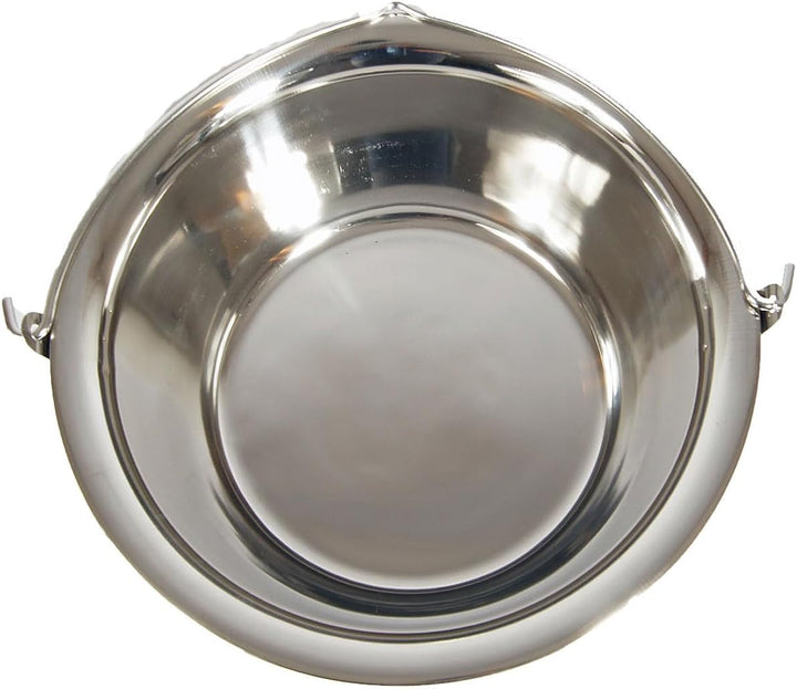 Ungarischer Gulaschkessel Topf Edelstahl Hordentopf Servierkessel Suppentopf 30 Liter, Silber