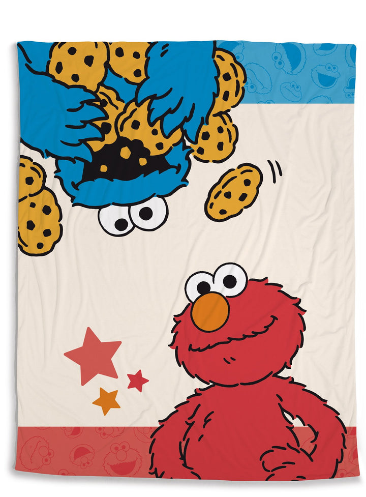 NICI 41978 Sesamstrasse Fleecedecke Krümelmonster und Elmo, Rot, 125 x 160cm