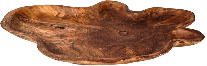 Windalf Grosse Servierplatte Leona 52 cm Buffet Holzplatte Natur Holzschale Cateringplatte Handarbei
