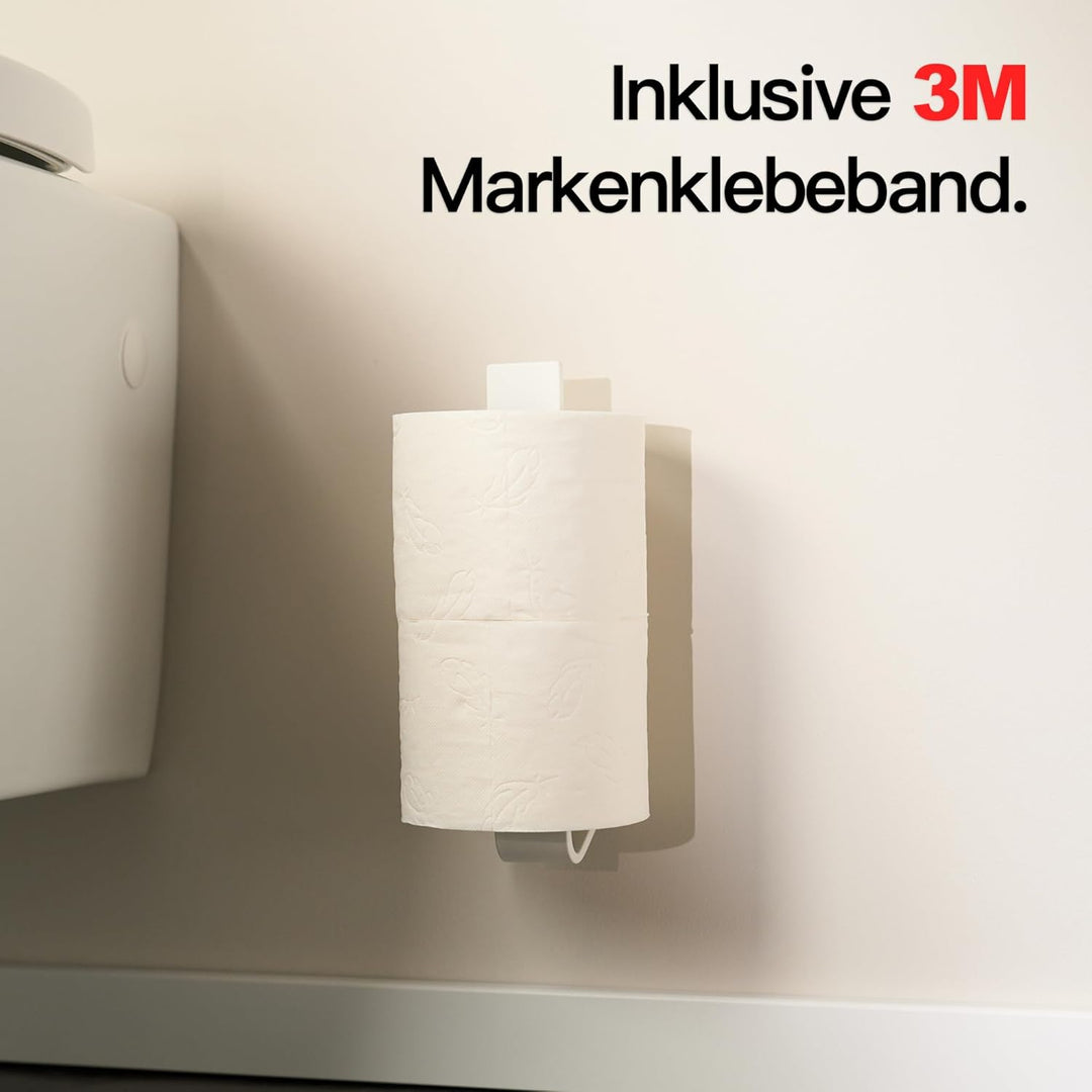 Designfabrik Hamburg Ersatzrollenhalter ohne Bohren | Toilettenpapierhalter selbstklebend für 2 Klor