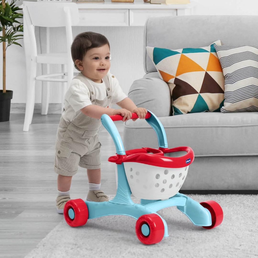 Chicco Lauflernwagen 2in1, Robust mit Rädern, Erste Schritte für Kinder, Rollenspiel Einkauf und For