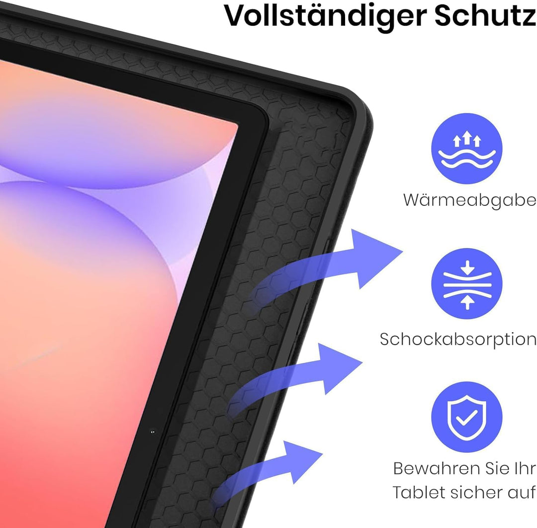 Tastaturhülle für Samsung Galaxy Tab S10 FE/S9 FE 10.9"/S9 11", Magnetische abnehmbare Bluetooth-Tas