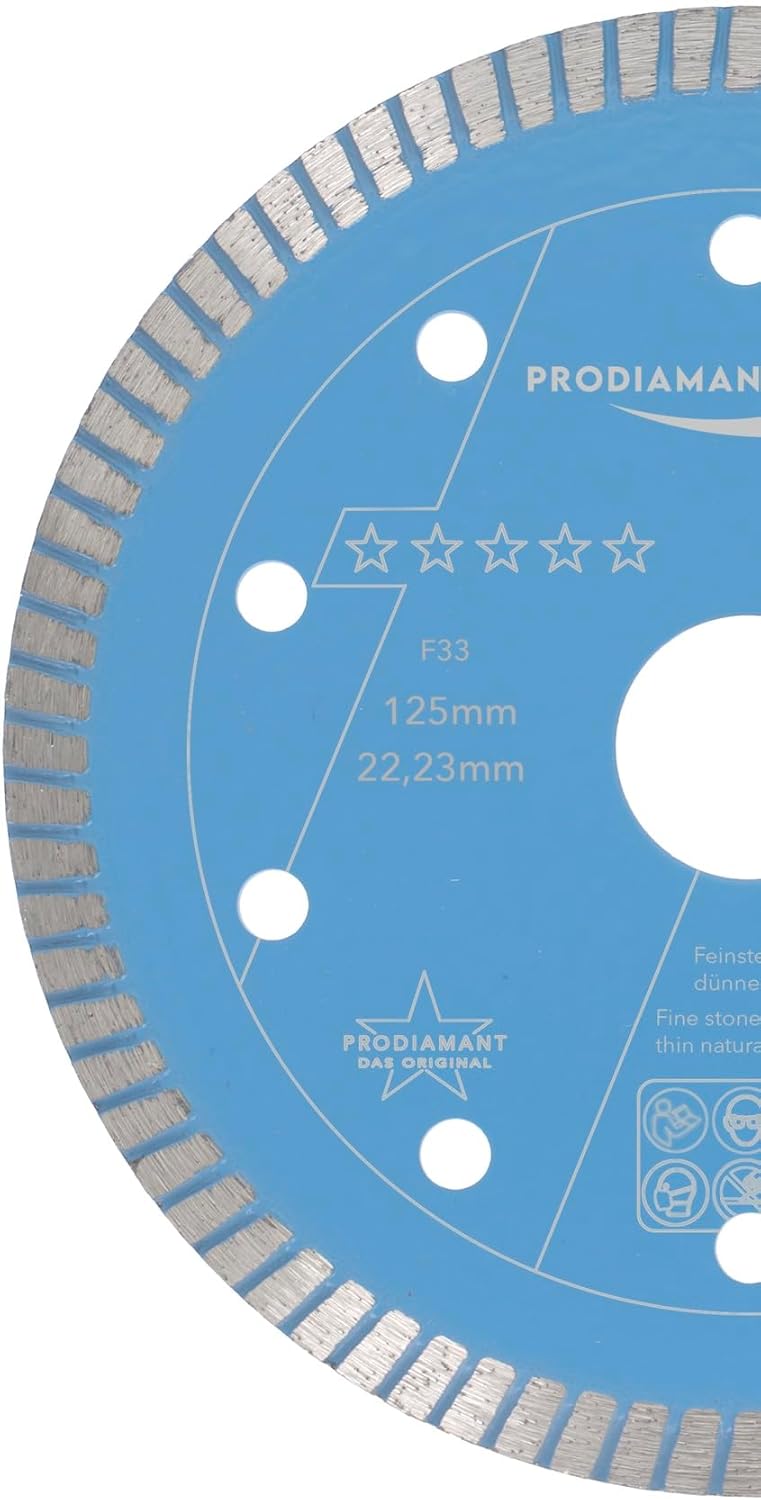 PRODIAMANT F33 Profi Diamant Fliesenscheibe ø 125mm für Naturstein Granit Fliesen und Keramik Bohrun