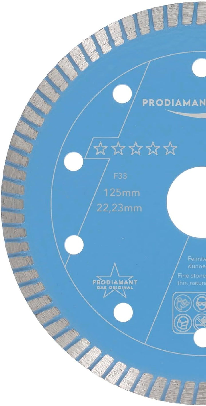 PRODIAMANT F33 Profi Diamant Fliesenscheibe ø 125mm für Naturstein Granit Fliesen und Keramik Bohrun