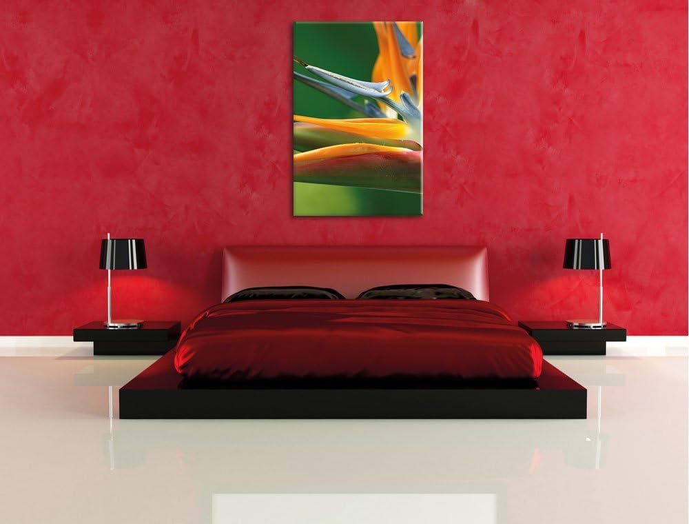 Tropische Blume, Format: 100x70 auf Leinwand, XXL riesige Bilder fertig gerahmt mit Keilrahmen, Kuns