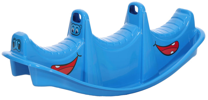 Wippe Rocker Nilpferd Tier Schaukelwippe Kunststoff Kinder Spielzeug blau, Blau