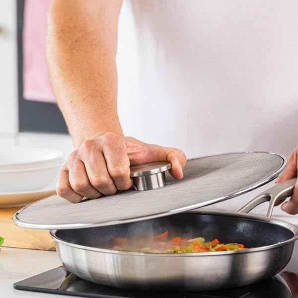 KitchenAid Spritzschutz, Edelstahl-Bratpfannen-Spritzschutz, hitzebeständiges Küchenwerkzeug zum Koc