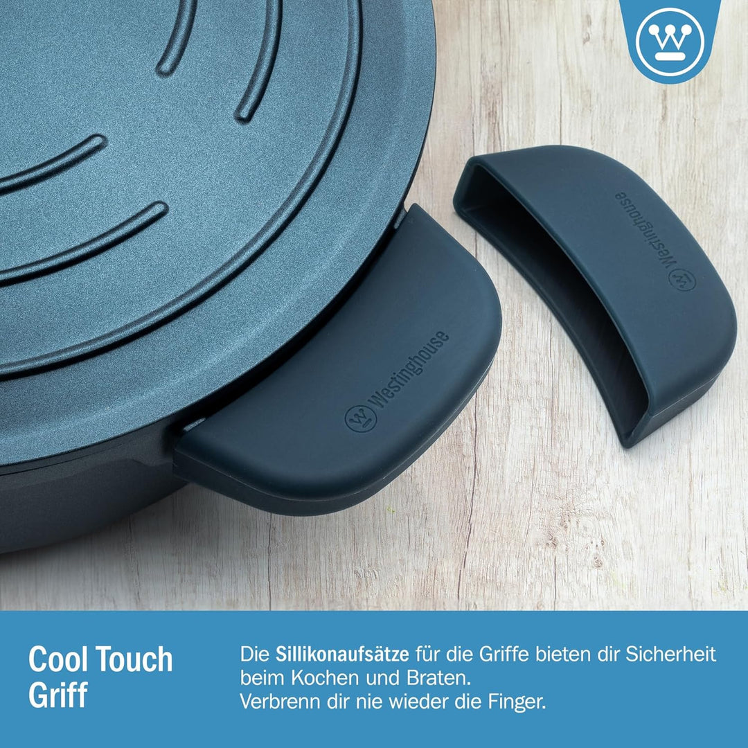 Westinghouse PERFORMANCE SERIES Schmorpfanne mit Deckel, Grosse Bratpfanne 32 cm für Induktion & all