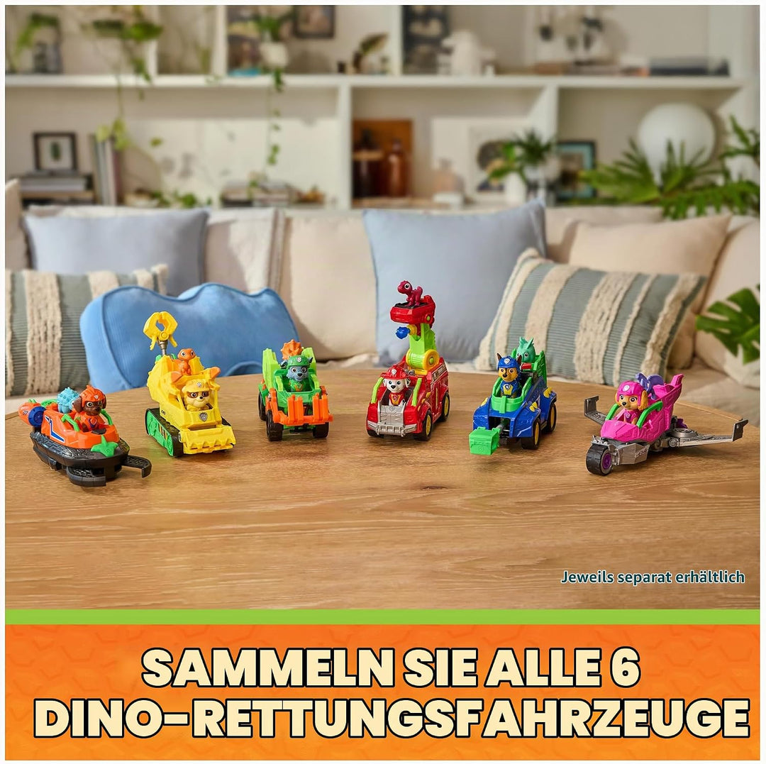 PAW PATROL: Der Dino Film, Marshalls Dino-Feuerwehrauto mit Rettungsleiter &amp; Projektilen, Fahrzeug i