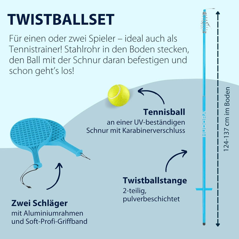 HUDORA Twistball Set inkl. 2 Twistball-Schlägern Blau 2020, Blau 2020