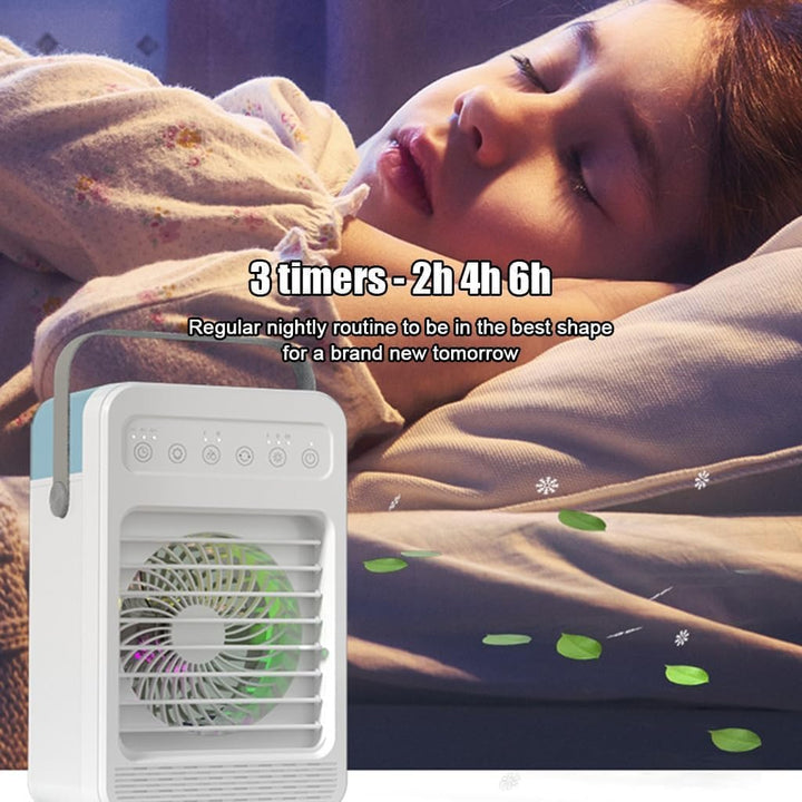 HoldOneLight tragbare Klimaanlage, Verdunstungskühler, 4 Geschwindigkeitsstufen, 600 ml Wassertank,