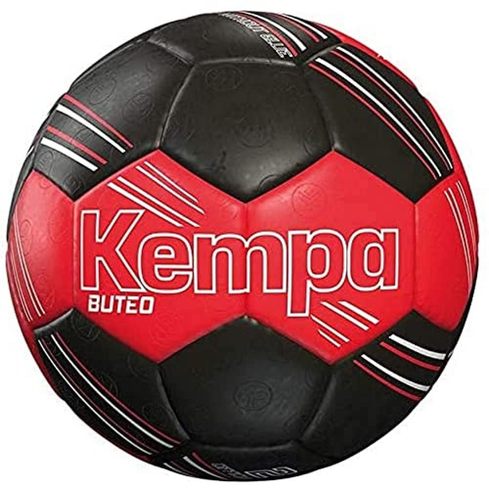 Kempa Buteo Fussballbälle 3 rot/schwarz, 3 rot/schwarz