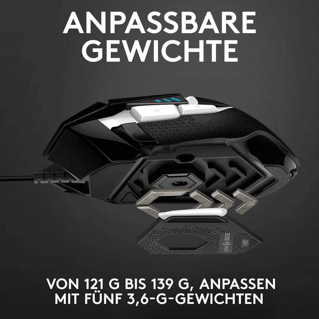 Logitech G502 HERO Gaming-Maus Special Edition mit HERO 25K DPI Sensor, RGB-Beleuchtung, Gewichtstun