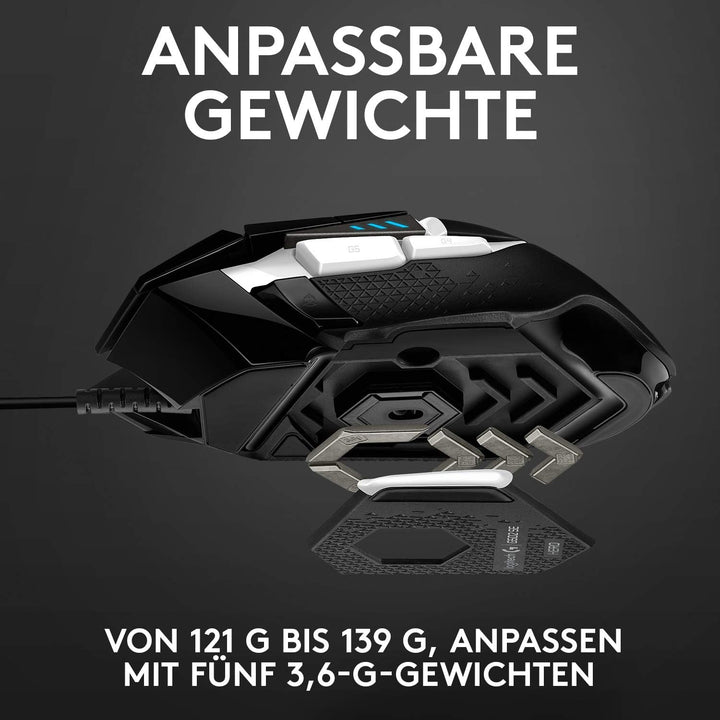 Logitech G502 HERO Gaming-Maus Special Edition mit HERO 25K DPI Sensor, RGB-Beleuchtung, Gewichtstun