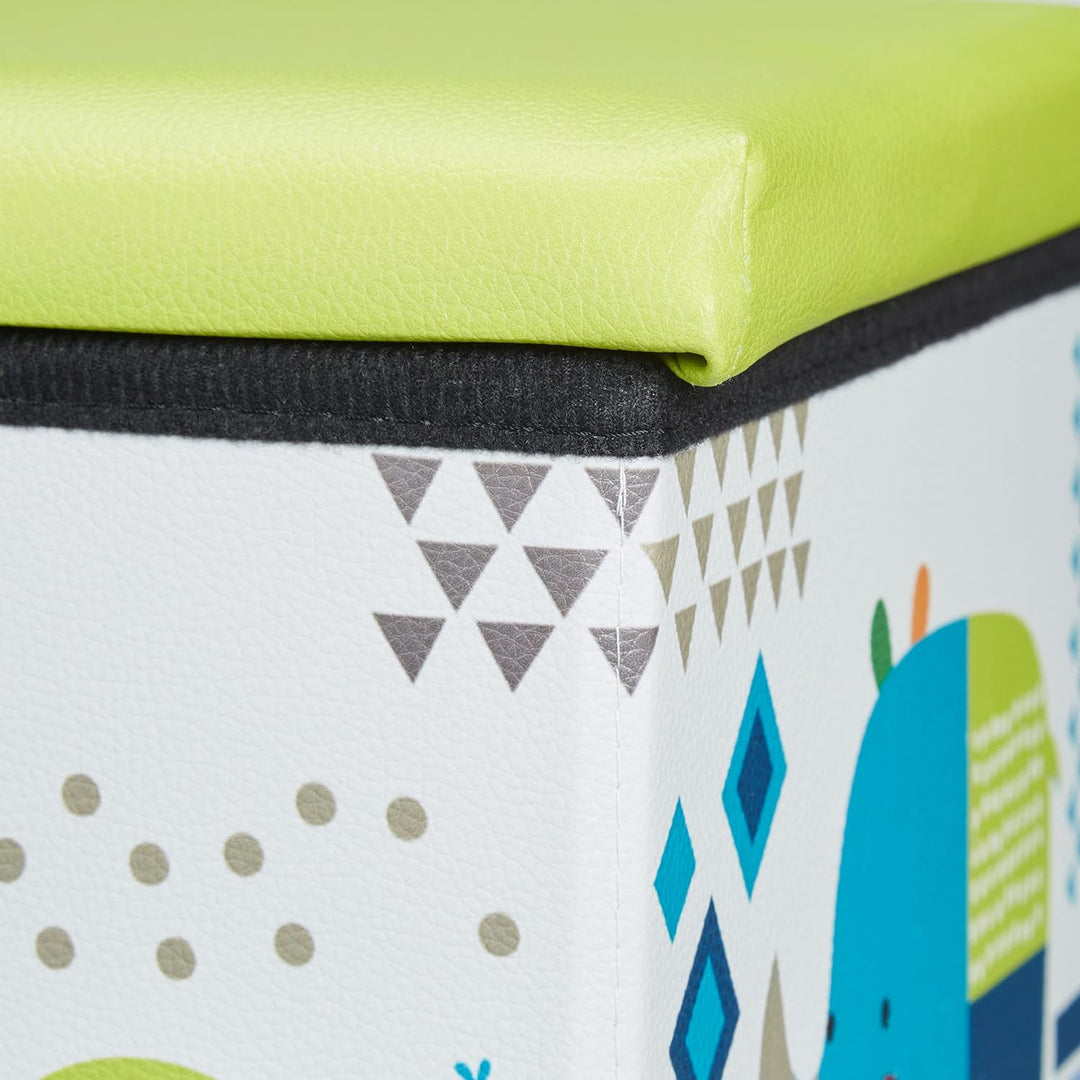 Relaxdays Sitzhocker Kinder, Tier-Design, Sitzbox faltbar, mit Stauraum, Sitzwürfel, HxBxT 31 x 31 x