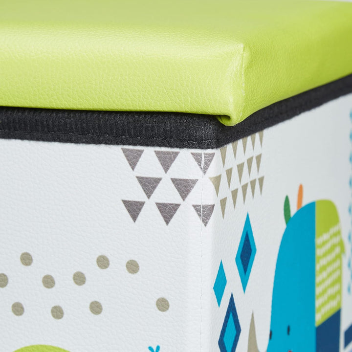 Relaxdays Sitzhocker Kinder, Tier-Design, Sitzbox faltbar, mit Stauraum, Sitzwürfel, HxBxT 31 x 31 x